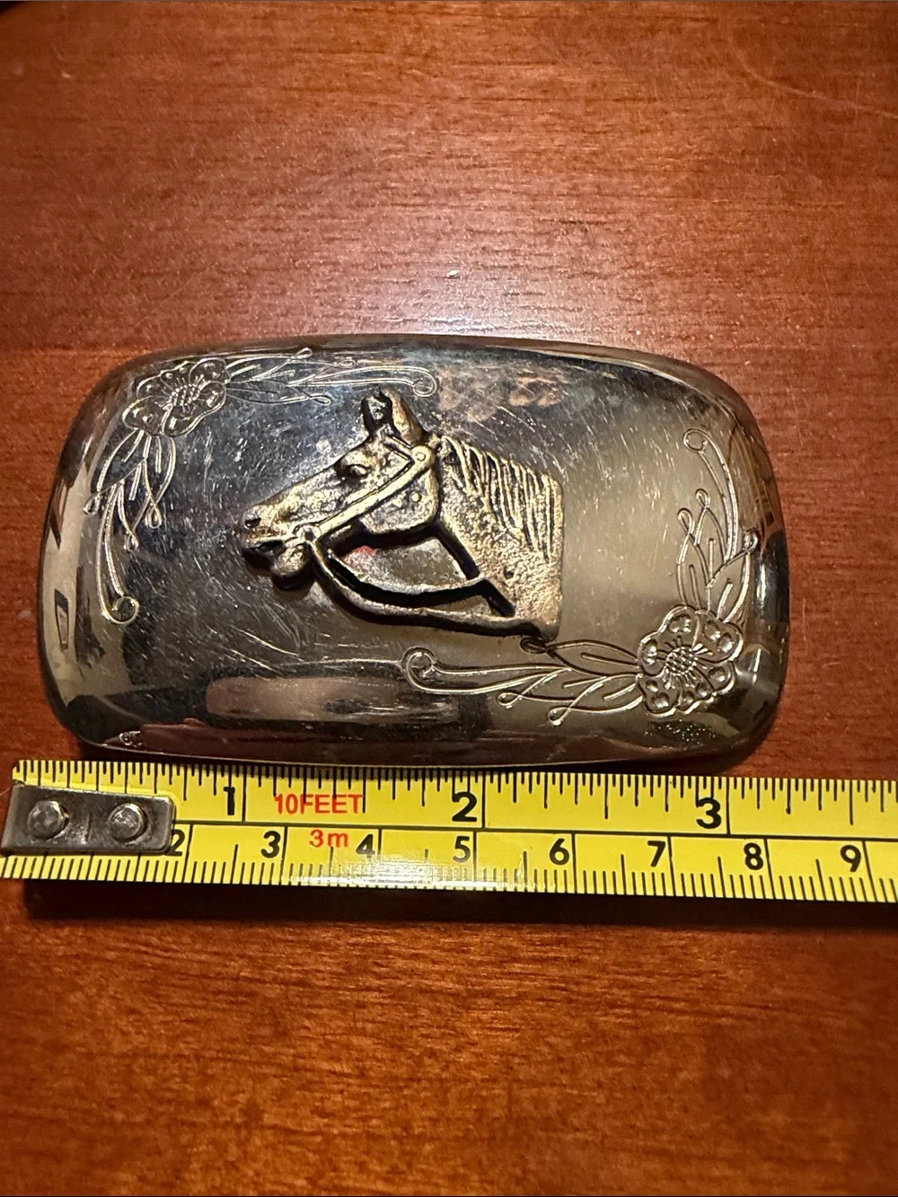 Vintage Silver-Tone Horse  belt buckle